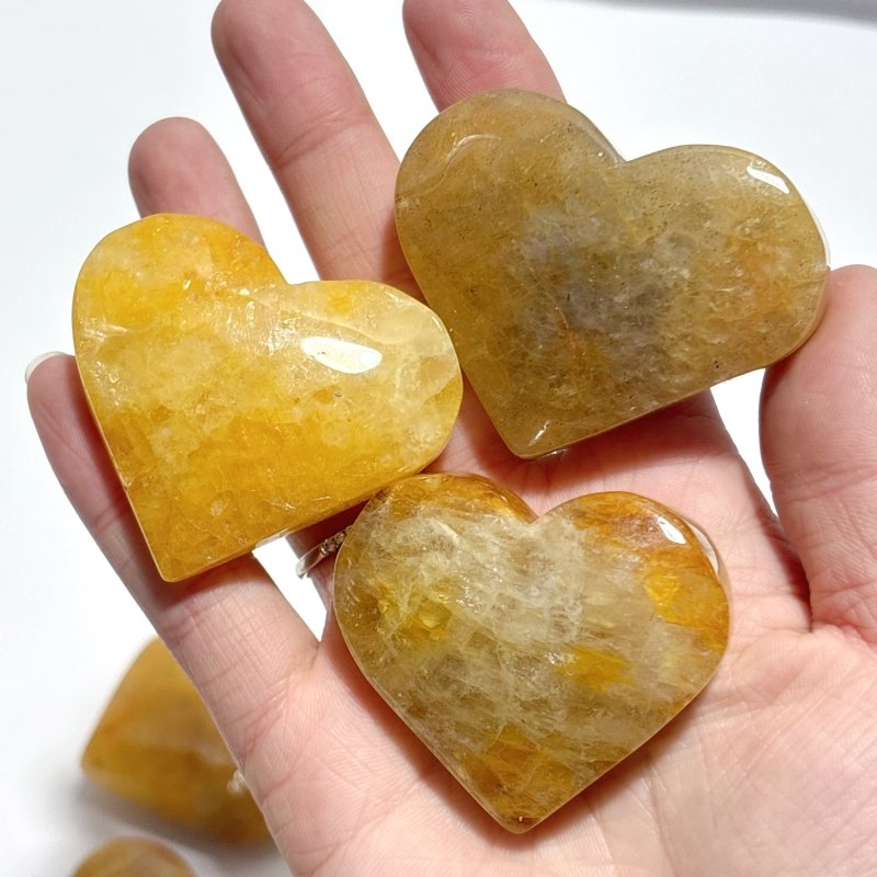 Golden Hematoid Quartz Fire Quartz Heart Shape Wholesale - Wholesale Crystals