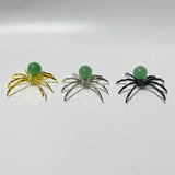 Green Aventurine Crystal Sphere Spider Ornament Handmade Alloy Spider DIY Wholesale -Wholesale Crystals