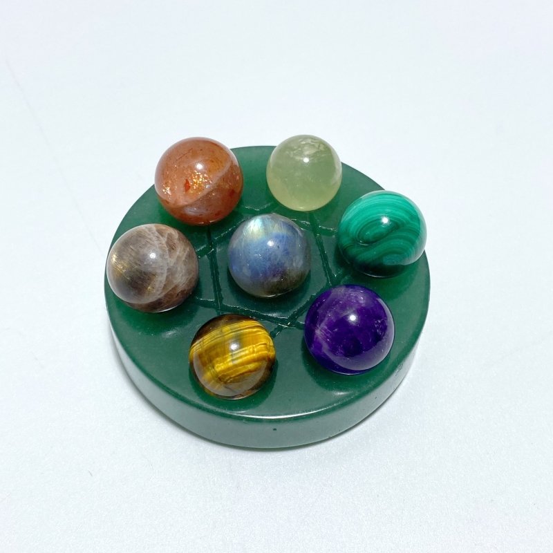 Green Aventurine Seven Star Array Sphere Stand Wholesale - Wholesale Crystals