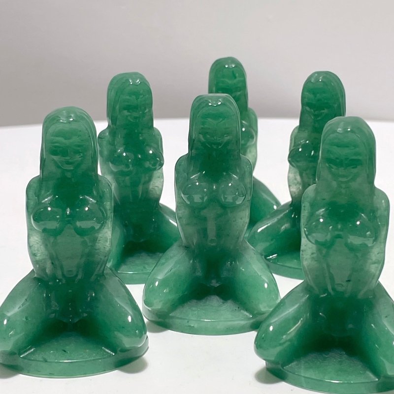 Green Aventurine Yoga Goddess Carving Wholesale - Wholesale Crystals