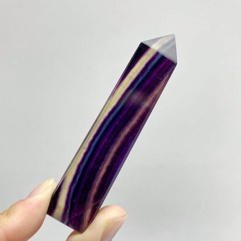 High Quality 5-8cm Rainbow Fluorite Four-sided Tower Point Wholesale -Wholesale Crystals