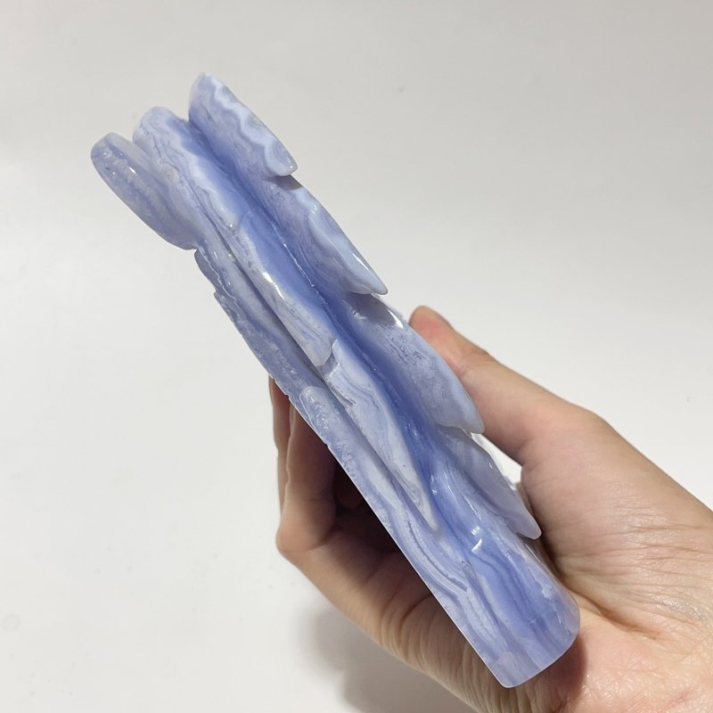 High Quality Blue Lace Agate Dragon Castle Carving - Wholesale Crystals