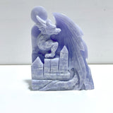 High Quality Blue Lace Agate Flying Dragon Castle Carving - Wholesale Crystals