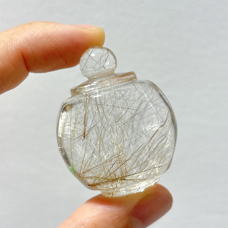 High Quality Bottle Shape Clear Golden Rutile Quartz - Wholesale Crystals