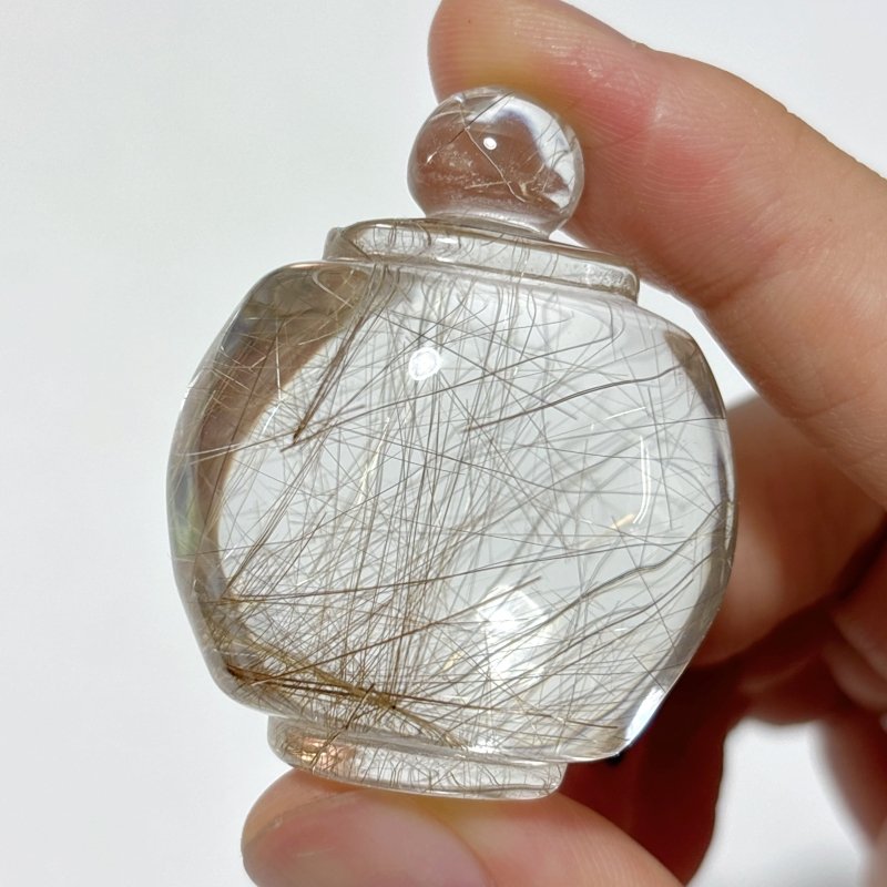 High Quality Bottle Shape Clear Golden Rutile Quartz - Wholesale Crystals