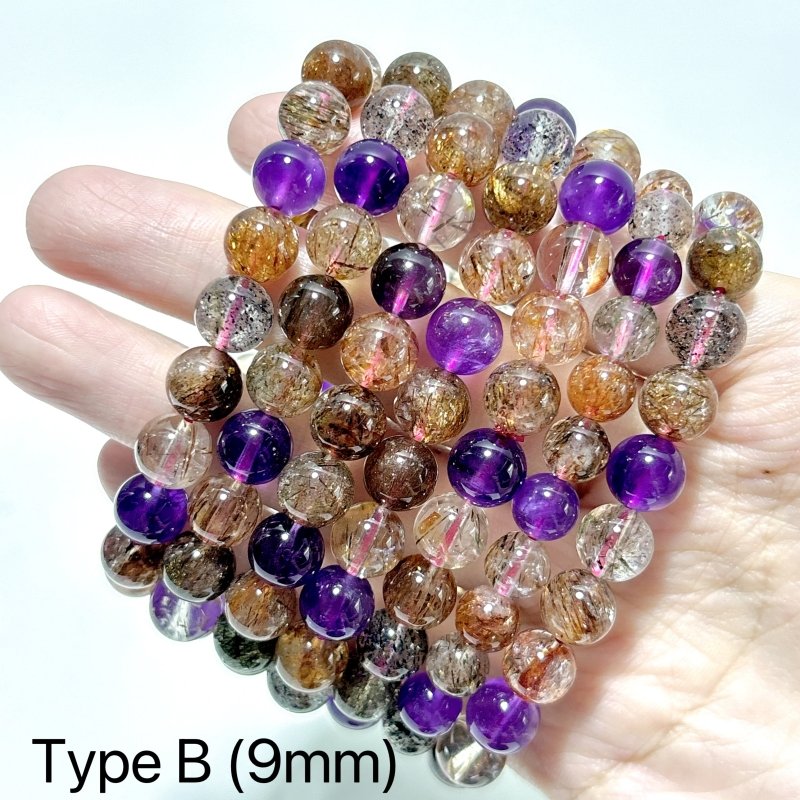 High Quality Rutile Mixed Amethyst Mixed Black Mica Bracelet Wholesale - Wholesale Crystals