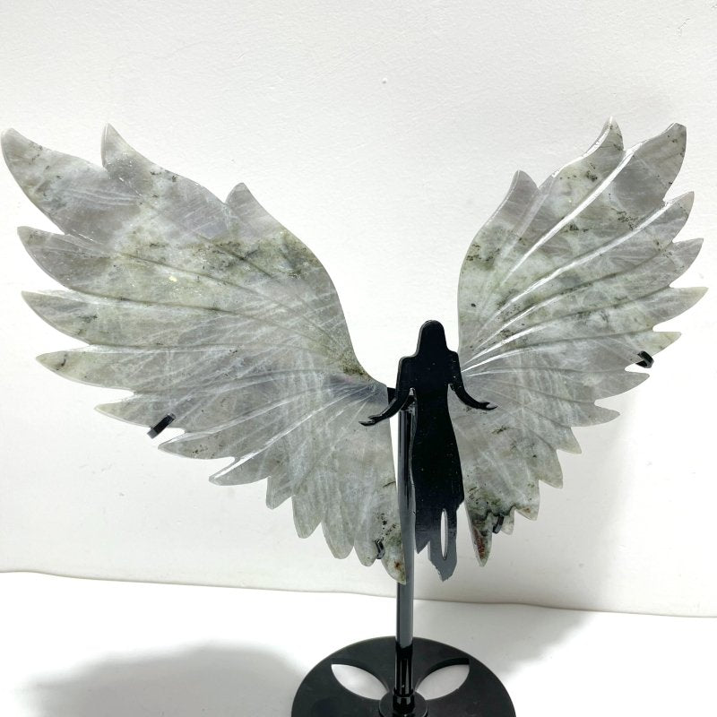 Labradorite Angel Wing Carving With Stand - Wholesale Crystals