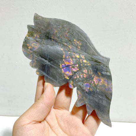 Labradorite Butterfly Wing Carving With Stand - Wholesale Crystals