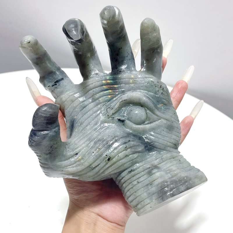 Labradorite Witchcore Demon Hand Carving - Wholesale Crystals