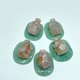 Ladybug On Leaf Mini Carving Wholesale Green Aventurine Chevron Amethyst Tiger Eye - Wholesale Crystals