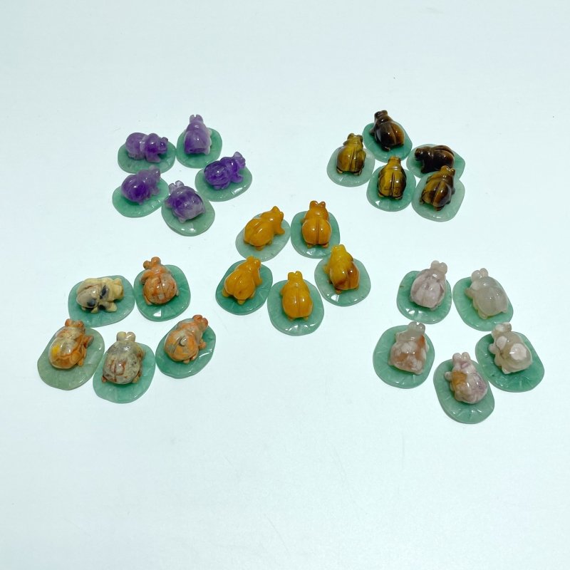 Ladybug On Leaf Mini Carving Wholesale Green Aventurine Chevron Amethyst Tiger Eye - Wholesale Crystals