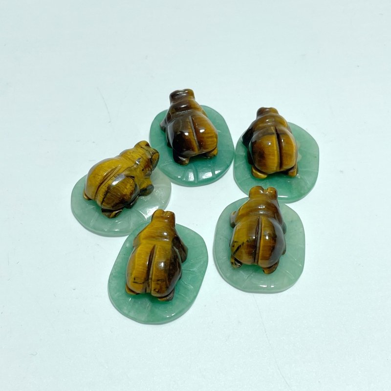 Ladybug On Leaf Mini Carving Wholesale Green Aventurine Chevron Amethyst Tiger Eye - Wholesale Crystals