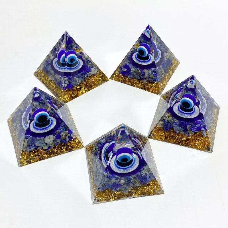 Lapis Lazuli Evil Eye Orgone Pyramid Wholesale - Wholesale Crystals