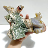 Large 8th Vein Ocean Jasper Leopard Carving - Wholesale Crystals