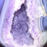 Large Amethyst Mixed Geode Agate Calcite Dinosaur Egg With Stand - Wholesale Crystals