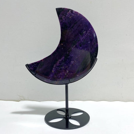 Large Charoite Moon Carving With Stand 1 -Wholesale Crystals