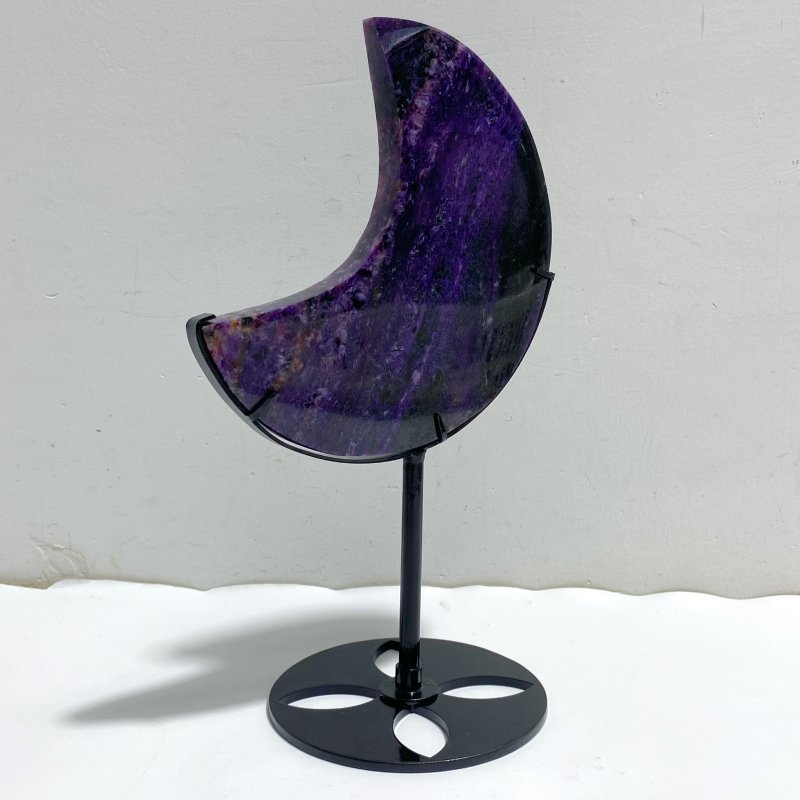 Large Charoite Moon Carving With Stand 16 -Wholesale Crystals