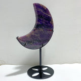 Large Charoite Moon Carving With Stand 6 -Wholesale Crystals