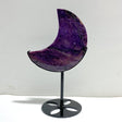 Large Charoite Moon Carving With Stand -Wholesale Crystals