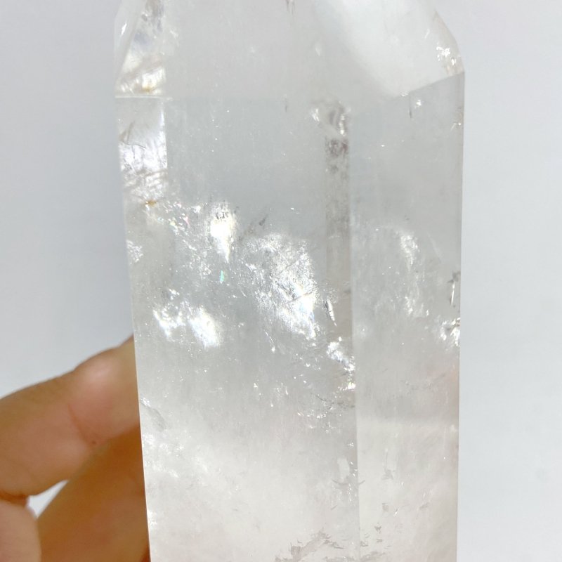 Large Clear Quartz Point Raw Bottom With Stand -Wholesale Crystals