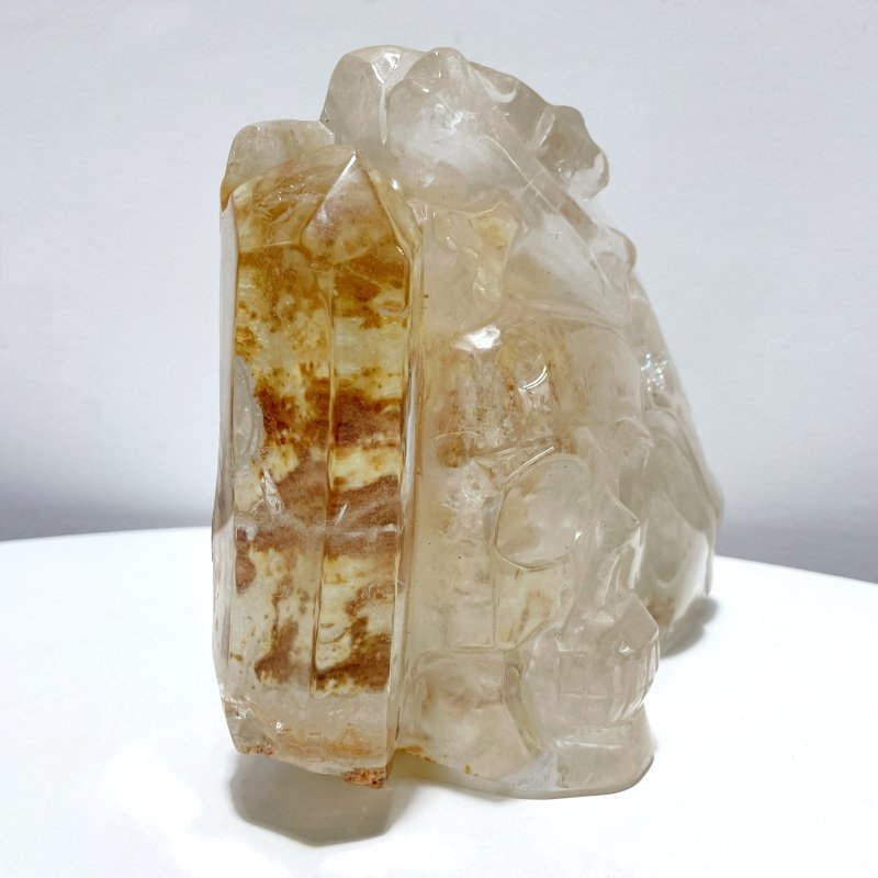 Large Clear Quartz Skull Back Rough Carving - Wholesale Crystals