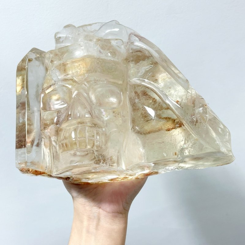 Large Clear Quartz Skull Back Rough Carving - Wholesale Crystals