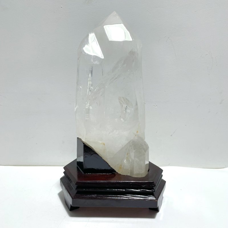 Large Clear Quartz Tower Point With Stand With Rainbow - Wholesale Crystals