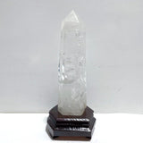 Large Clear Quartz Tower Point With Stand With Rainbow - Wholesale Crystals