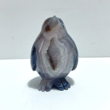 Large Druzy Geode Agate Penguin Carving(Natural Crack) - Wholesale Crystals