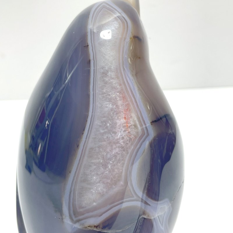 Large Druzy Geode Agate Penguin Carving(Natural Crack) - Wholesale Crystals