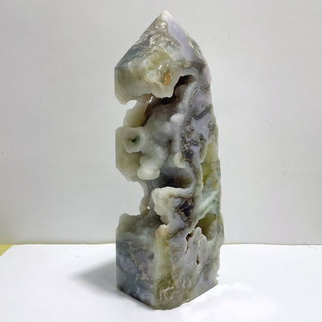 Large Geode Druzy Moss Agate Tower Home Decor - Wholesale Crystals
