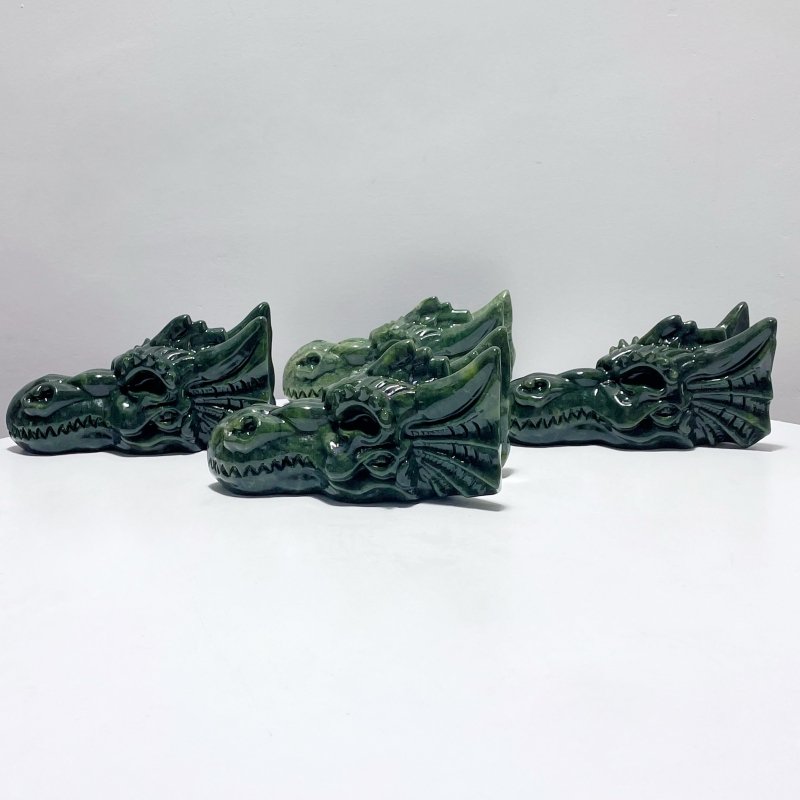 Large Green Jade Dragon Head Carving Wholesale - Wholesale Crystals