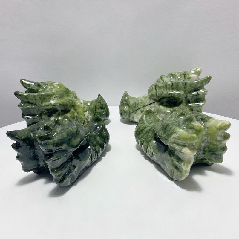 Large Green Jade Dragon Head Carving Wholesale - Wholesale Crystals