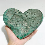 Large Malachite Heart Raw Bottom -Wholesale Crystals