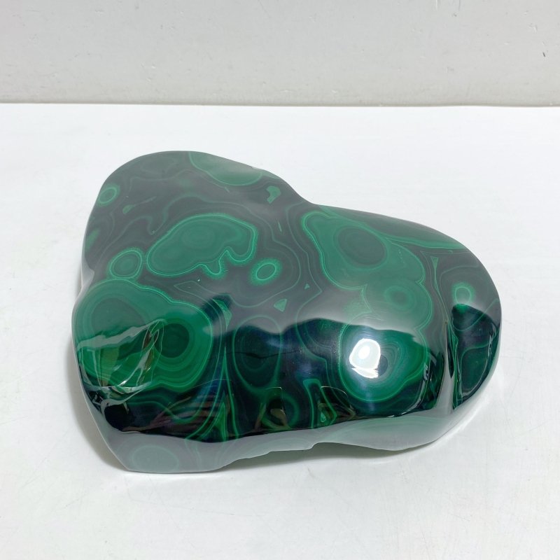 Large Malachite Heart Raw Bottom -Wholesale Crystals