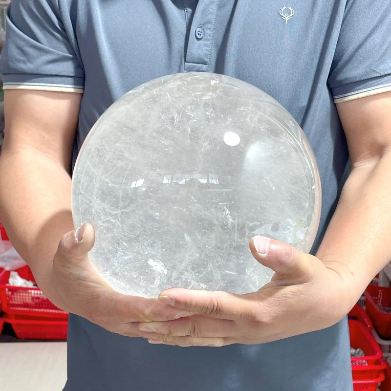Large Rare 23.5cm Clear Quartz Sphere For Collection - Wholesale Crystals