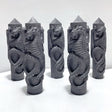 Large Shungite 7.4in Tower With Dragon Carving Wholesale - Wholesale Crystals
