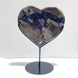 Large Volcano Agate Heart With Stand (UV - Reactive) - Wholesale Crystals