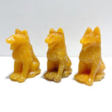 Large Yellow Calcite Dog Carving Wholesale - Wholesale Crystals