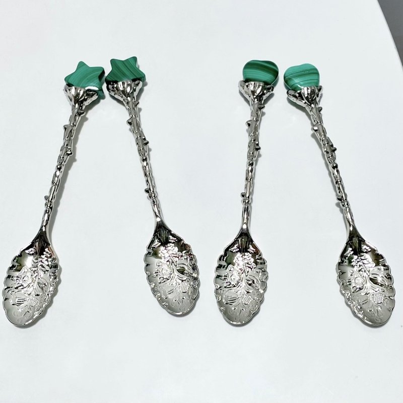 Malachite Silver Coffee Spoon Wholesale - Wholesale Crystals