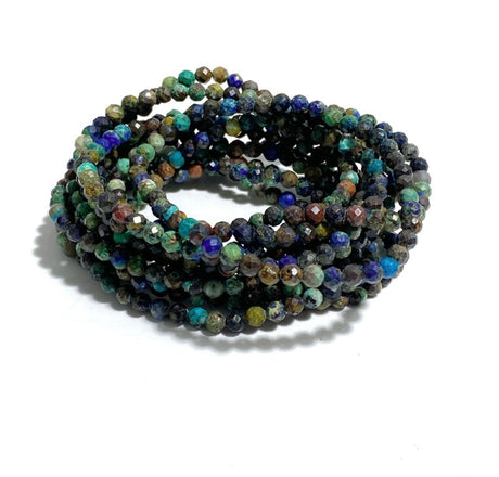 Mini Beads Chrysocolla Mixed Malachite Multi - Faceted Bracelets Necklace Wholesale - Wholesale Crystals