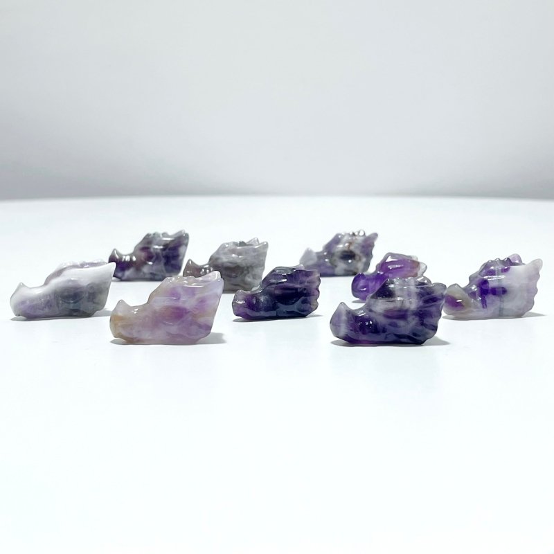 Mini Chevron Amethyst Dragon Head Carving Wholesale - Wholesale Crystals