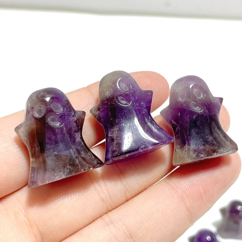 Mini Chevron Amethyst Ghost Halloween Carving Wholesale - Wholesale Crystals