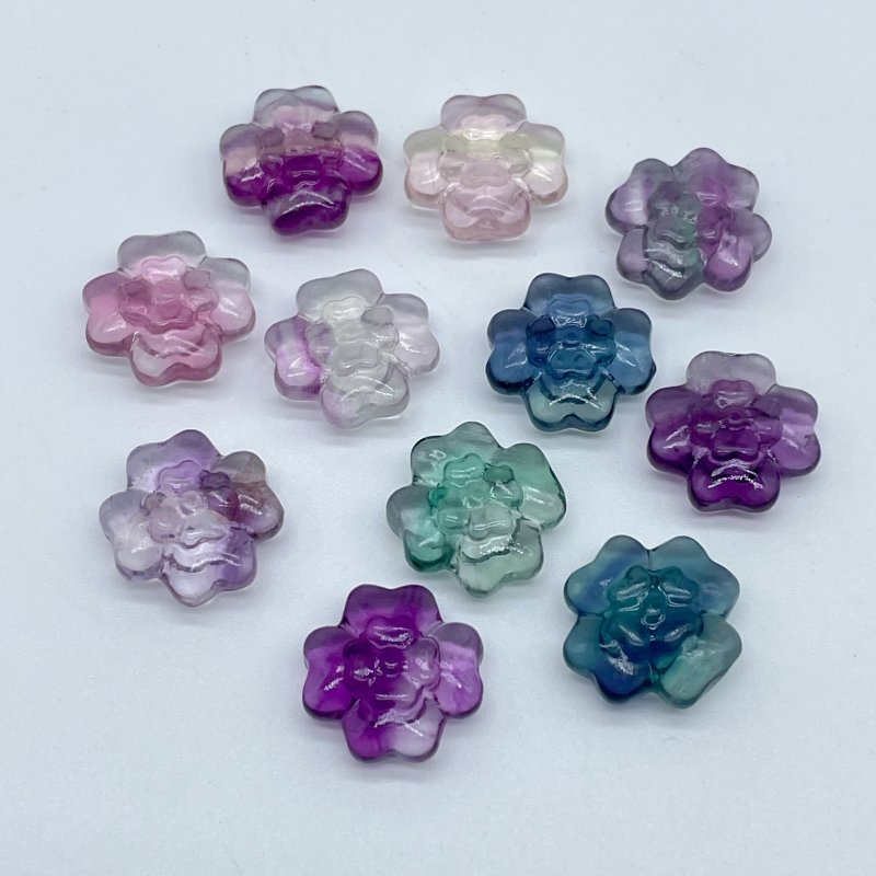 Mini Fluorite Four Leaf Clover Carving Wholesale - Wholesale Crystals