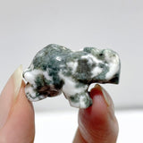 Mini Moss Agate Elephant Carving Wholesale - Wholesale Crystals