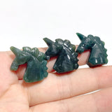Mini Moss Agate Unicorn Carving Wholesale - Wholesale Crystals