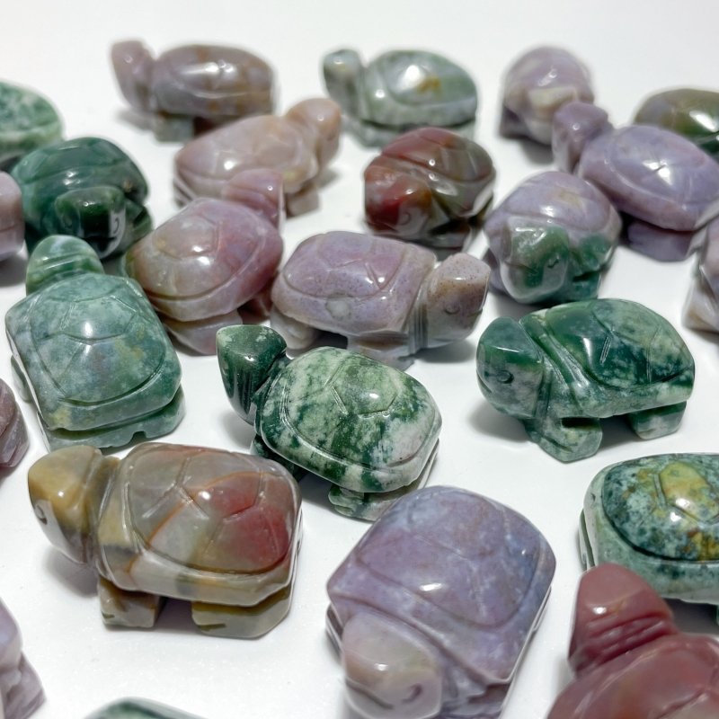 Mini Ocean Jasper Turtle Carving Wholesale - Wholesale Crystals