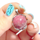 Mini Rhodonite Sphere Pendant Wholesale - Wholesale Crystals