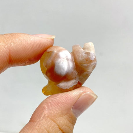 Mini Sakura Flower Agate Snail Carving Wholesale - Wholesale Crystals