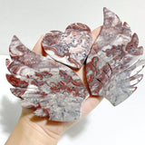 Morocco Agate Heart Wing Carving With Stand -Wholesale Crystals